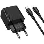 Зображення Мережевий ЗП Hoco CS82A Black (6942007664509) Type-C, Fast Charge, PD20W, display + Cable Lightning #5 Фото Мережевий ЗП Hoco CS82A Black (6942007664509) Type-C, Fast Charge, PD20W, display + Cable Lightning #5
