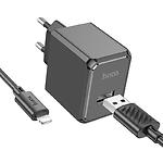 Зображення Мережевий ЗП Hoco CS11A Black (6942007603560) 1* USB-A, 2.1А + Cable Lightning Фото Мережевий ЗП Hoco CS11A Black (6942007603560) 1* USB-A, 2.1А + Cable Lightning