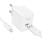 Зображення Мережевий ЗП Hoco CS11A White (6942007603577) 1* USB-A, 2.1А + Cable Lightning Фото Мережевий ЗП Hoco CS11A White (6942007603577) 1* USB-A, 2.1А + Cable Lightning