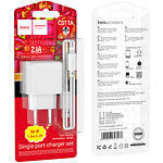 Зображення Мережевий ЗП Hoco CS11A White (6942007603577) 1* USB-A, 2.1А + Cable Lightning #1 Фото Мережевий ЗП Hoco CS11A White (6942007603577) 1* USB-A, 2.1А + Cable Lightning #1