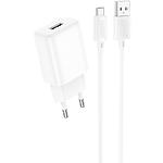 Зображення Мережевий ЗП Hoco C134A Solid White (6942007621342) 1*USB-A, 12W + Cable Micro-USB Фото Мережевий ЗП Hoco C134A Solid White (6942007621342) 1*USB-A, 12W + Cable Micro-USB