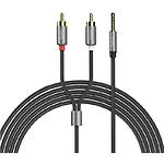 Зображення Кабель HOCO UPA10 Grey (6957531078142) Аудіо 3.5mm 3-pin джек / 2 * RCA тюльпан, 1.5м #2 Фото Кабель HOCO UPA10 Grey (6957531078142) Аудіо 3.5mm 3-pin джек / 2 * RCA тюльпан, 1.5м #2