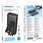 Зображення Зовнішній акумулятор Power Bank BOROFONE BJ79A Clever Black 20000mAh,10W,кабел Type-C/Lightning/mUSB #1 Фото Зовнішній акумулятор Power Bank BOROFONE BJ79A Clever Black 20000mAh,10W,кабел Type-C/Lightning/mUSB #1