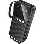 Зовнішній акумулятор Power Bank BOROFONE BJ76A Smart Black (6941991120053) 20000mAh, 10W, 4 кабеля - фото