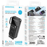 Зображення Зовнішній акумулятор Power Bank BOROFONE BJ76A Smart Black (6941991120053) 20000mAh, 10W, 4 кабеля #1 Фото Зовнішній акумулятор Power Bank BOROFONE BJ76A Smart Black (6941991120053) 20000mAh, 10W, 4 кабеля #1