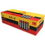 Фото Батарейка KODAK ZINC ECONOMY R06 SH (30421189) щелочная АА, 4 шт (1*4 шт блистер) #1