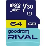 Зображення microSD XC 64Gb GOODRAM RIVAL M3AA UHS-I U3 V30 (GGSM3AA-0640R12) з адаптером на SD, R/W 100/40 Фото microSD XC 64Gb GOODRAM RIVAL M3AA UHS-I U3 V30 (GGSM3AA-0640R12) з адаптером на SD, R/W 100/40