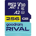 microSD XC 256Gb GOODRAM RIVAL M2AA UHS-I U3 V30 A2 (GGSM2AA-2560R12) з адаптером на SD, R/W 170/120 - фото