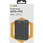 Фото Зовнішній акумулятор Power Bank ATRIA WPD-P93, 30000mAh, QC, PD, 22.5W, USB-A + 2* USB-C #13