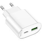 Зображення Мережевий ЗП Hoco C109A Fighter White (6942007656719) USB-A + USB-C, PD20W, QC3.0 #3 Фото Мережевий ЗП Hoco C109A Fighter White (6942007656719) USB-A + USB-C, PD20W, QC3.0 #3