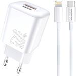 Зображення Мережевий ЗП WUW-T104L (6978749570631) USB-A + Type-C, PD 20W, White, кабель Lightning Фото Мережевий ЗП WUW-T104L (6978749570631) USB-A + Type-C, PD 20W, White, кабель Lightning