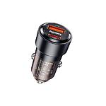 Автомобільний зарядний пристрій REMAX RCC360 Black (6954851209133) USB-A + Type-C, QC 30W, PD 45W - фото