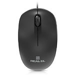 Мишка REAL-EL RM-206 black (EL123200061), USB, 1 Wheel, 1000cpi - фото
