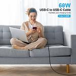 Зображення Кабель Choetech Type-C/Type-C, PD 60W, 1.2m, Black (XCC-1014-BK) #5 Фото Кабель Choetech Type-C/Type-C, PD 60W, 1.2m, Black (XCC-1014-BK) #5