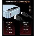 Зображення Зовнішній акумулятор Power Bank Choetech B860 Blue 10000mAh, LCD, QC, PD 22.5W (B860-CCLBE) #6 Фото Зовнішній акумулятор Power Bank Choetech B860 Blue 10000mAh, LCD, QC, PD 22.5W (B860-CCLBE) #6