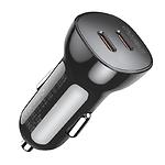 Автомобільний зарядний пристрій Choetech TC0008 Black (TC0008-BK), 2*Type-C, QC3.0, PD 20W на порт - фото