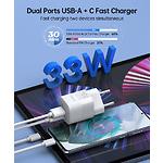 Зображення Мережевий ЗП Choetech PD5006-EU-WH, USB-A + Type-C, QC3.0, PD33W #2 Фото Мережевий ЗП Choetech PD5006-EU-WH, USB-A + Type-C, QC3.0, PD33W #2