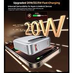 Фото Зовнішній акумулятор Power Bank Choetech B860 Silver 10000mAh, LCD, QC, PD 22.5W (B860-CCSL) #4