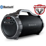 Фото REAL-EL X-750 (black) портативная система 36 Вт, Li-Ion аккум, USB, microSD,FM,BT, Караоке