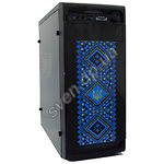 Фото Корпус Frontier Patriot-B21-500 BK/BU Miditower 500W ATX/mATX черный/синий узор,5.25",2x3.5",2x2.25"
