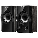 Изображение Акустическая система SVEN SPS-606 black, 2x3W, деревянный корпус Фото Акустическая система SVEN SPS-606 black, 2x3W, деревянный корпус