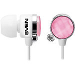 Наушники женские SEB-160 Glamour (GD-1600) бело-розовые - фото