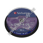 Фото DVD+R Verbatim 8,5Gb Double Layer 8x Cake 10 pcs Matt Silver (43666)