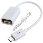 Кабель USB Lapara LA-UAFM-OTG white USB2.0 AF/micro-USB OTG 0.16м - фото