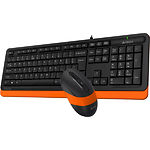 Клавиатура + мышь A4tech F1010 Fstyler Black+ Orange, USB - фото