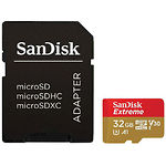 Фото microSD HC 32Gb SanDisk Extreme Action A1 Class 10 V30 UHS-1 U3 (SDSQXAF-032G-GN6AA) с переходником
