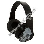 Изображение Firtech FM-802 наушники с микрофоном (кожа) black (черные) Art рисунок черепа Фото Firtech FM-802 наушники с микрофоном (кожа) black (черные) Art рисунок черепа