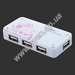 Изображение Концентратор HUB USB 2.0 Hardity HB-007 White, 4 ports Фото Концентратор HUB USB 2.0 Hardity HB-007 White, 4 ports