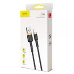 Фото Кабель Baseus CALKLF-RV1 Cafule USB/Lightning 3м Gold+Black 2A