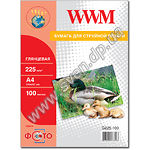 Фотобумага WWM глянцевая 225г/м2 A4 (G225.100) - фото