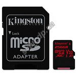 Изображение microSD XC 256 GB Kingston Canvas React U3 Class10 (с переходником на полный SD, SDCR/256GB) Фото microSD XC 256 GB Kingston Canvas React U3 Class10 (с переходником на полный SD, SDCR/256GB)