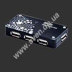 Фото Концентратор HUB USB 2.0 Hardity HB-007 Black, 4 ports