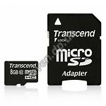 Изображение microSD HC 8GB Transcend (TS8GUSDHC10, с переходником на полный SD) Фото microSD HC 8GB Transcend (TS8GUSDHC10, с переходником на полный SD)