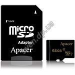 Изображение microSD XC 64Gb Apacer Class10 UHS-I (AP64GMCSX10U1-R) с SD переходником Фото microSD XC 64Gb Apacer Class10 UHS-I (AP64GMCSX10U1-R) с SD переходником