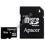 Фото microSD HC 16Gb Apacer Class4 (с переходником , AP16GMCSH4-R)