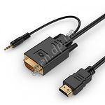 Изображение Переходник Cablexpert A-HDMI-VGA-03-10M HDMI папа (сигнал) в VGA мама (устройство) и стерео Фото Переходник Cablexpert A-HDMI-VGA-03-10M HDMI папа (сигнал) в VGA мама (устройство) и стерео