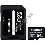 Изображение microSD XC 64Gb TOSHIBA EXCERIA M203 Class10 UHS-I U1 (c переходником на SD, THN-M203K0640EA) Фото microSD XC 64Gb TOSHIBA EXCERIA M203 Class10 UHS-I U1 (c переходником на SD, THN-M203K0640EA)