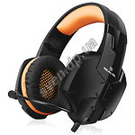 Фото REAL-EL GDX-7700 black-orange (EL124100016) наушники с микрофоном кожаные, USB, звук 7.1