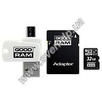 Изображение microSD HC 32Gb GOODRAM Class10 (UHS-1 с переходником на SD + USB/micro USB reader M1A4-0320R11) Фото microSD HC 32Gb GOODRAM Class10 (UHS-1 с переходником на SD + USB/micro USB reader M1A4-0320R11)