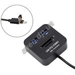 Фото Концентратор HUB USB 2.0 Lapara LA-MicroUSB-OTG-HUB-CR black, USB/MicroUSB OTG 2 порта USB + кардрид