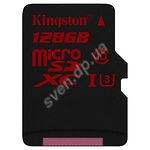 Фото microSD XC 128 GB Kingston Class 10 UHS-1 U3 (без переходника , SDCA3/128GBSP) R-80MB/s, W-90MB/s