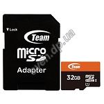 Изображение microSD HC 32GB Team Class10 UHS-1 (TUSDH32GUHS03) с SD переходником Фото microSD HC 32GB Team Class10 UHS-1 (TUSDH32GUHS03) с SD переходником