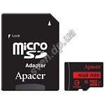 Карта памяти Apacer Class10 UHS-1 microSD HC 16Gb (AP16GMCSH10U5-R с переходником на полный SD) R85MB/s - фото