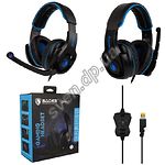 Изображение Sades SA923 HAMMER 7.1 Virtual Black/Blue гарнитура Фото Sades SA923 HAMMER 7.1 Virtual Black/Blue гарнитура