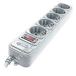 Изображение Фильтр-удлинитель сетевой Gemix Surge protector 5 м black Фото Фильтр-удлинитель сетевой Gemix Surge protector 5 м black