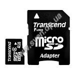 Изображение microSD HC 4GB Transcend (TS4GUSDHC6, с переходником на полный SD) Фото microSD HC 4GB Transcend (TS4GUSDHC6, с переходником на полный SD)